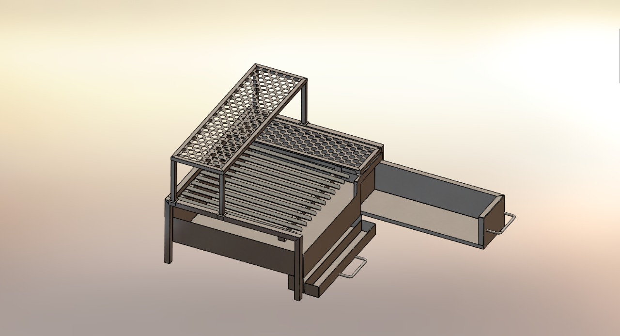 Churrasqueira烧烤架3D数模图纸 Solidworks设计 附x_t
